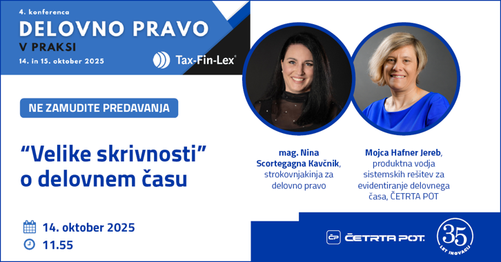 Novice - Velike skrivnosti delovnega časa na konferenci Delovno pravo v praksi