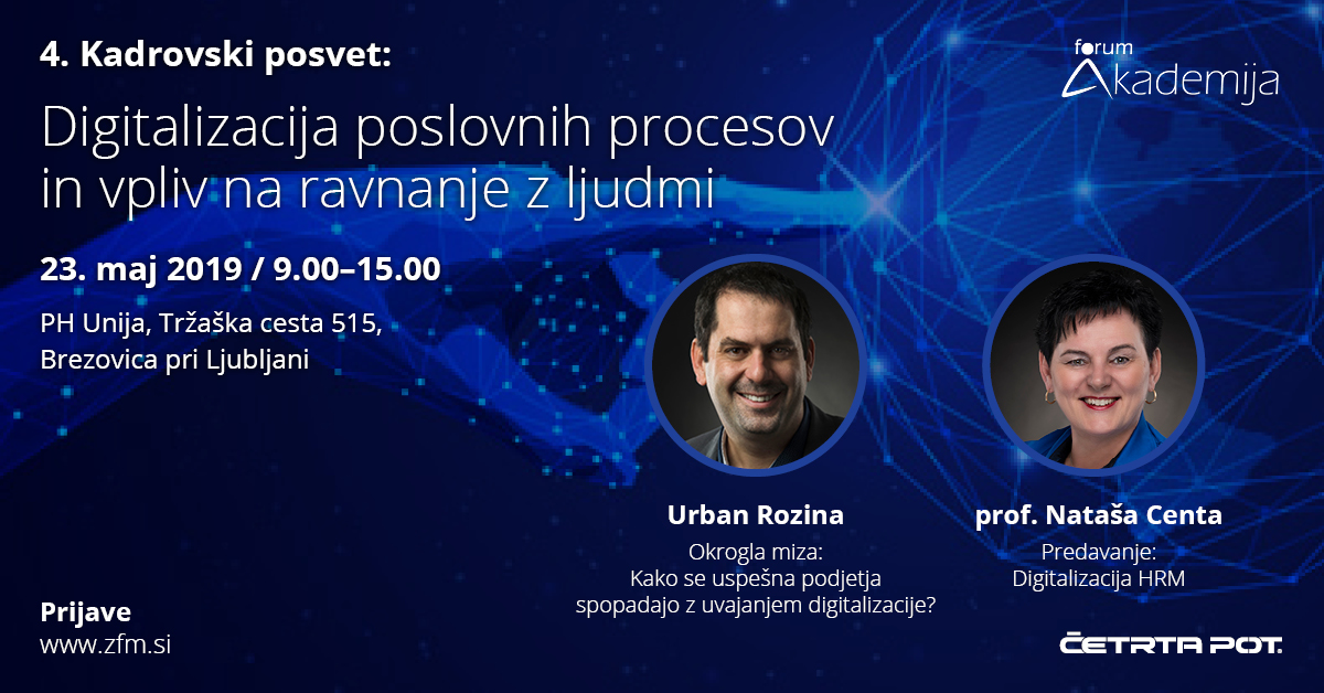 Novice - Kadrovski posvet: Digitalizacija procesov in njen vpliv na ravnanje z ljudmi // 23. maj 2019 
