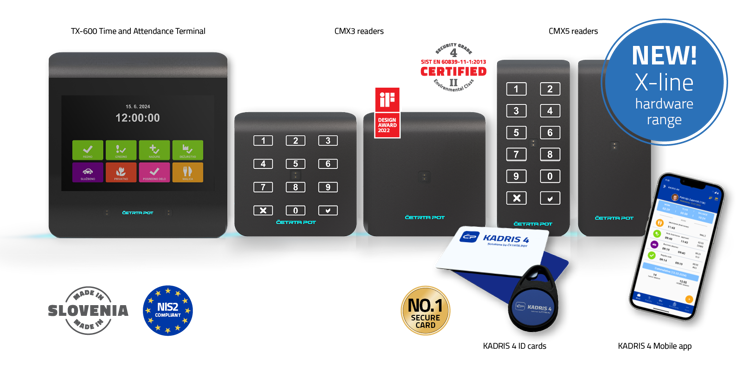 News - KADRIS 4 X-line: a new generation of hardware for Time and Attendance registration and access control