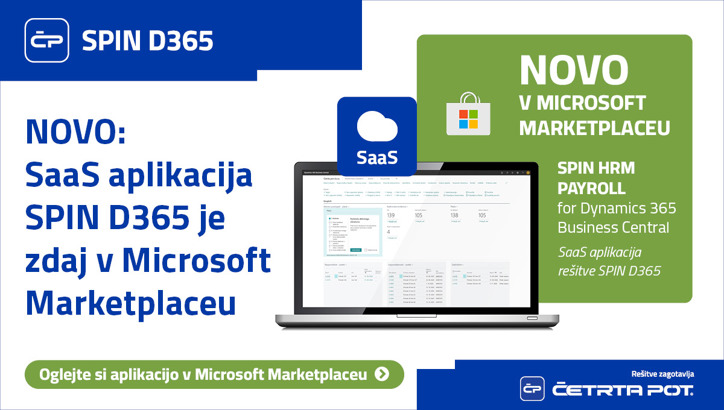Novice - SaaS aplikacija SPIN D365 zdaj objavljena v Microsoft Marketplaceu