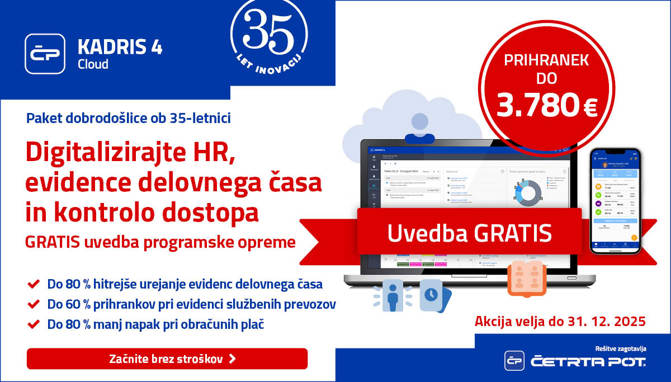 Novice - 35-letnica ČETRTE POTI: GRATIS uvedba paketov KADRIS 4 Cloud za nove naročnike